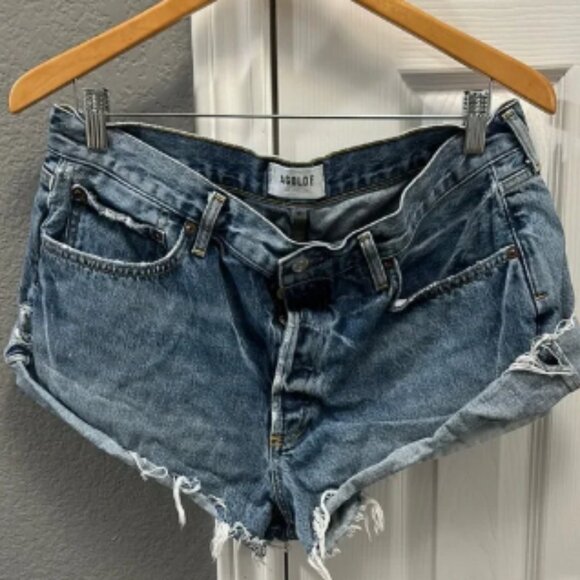 Agolde denim Parker cut off shorts size 32 - Picture 1 of 3
